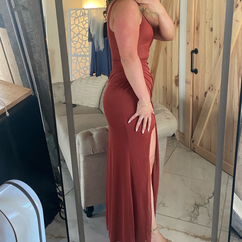 Azazie Leandra Terracotta bridesmaid dress - Picture 3 of 3